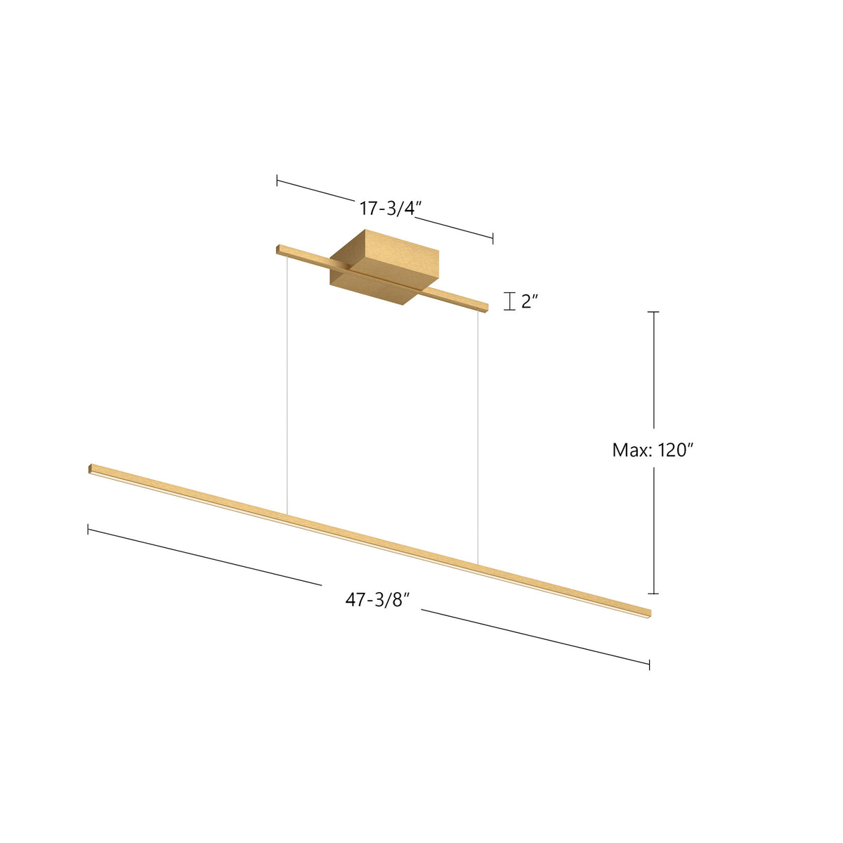 Suspension linéaire Vega Minor Nickel brossé, 47 3/8" – vue 3