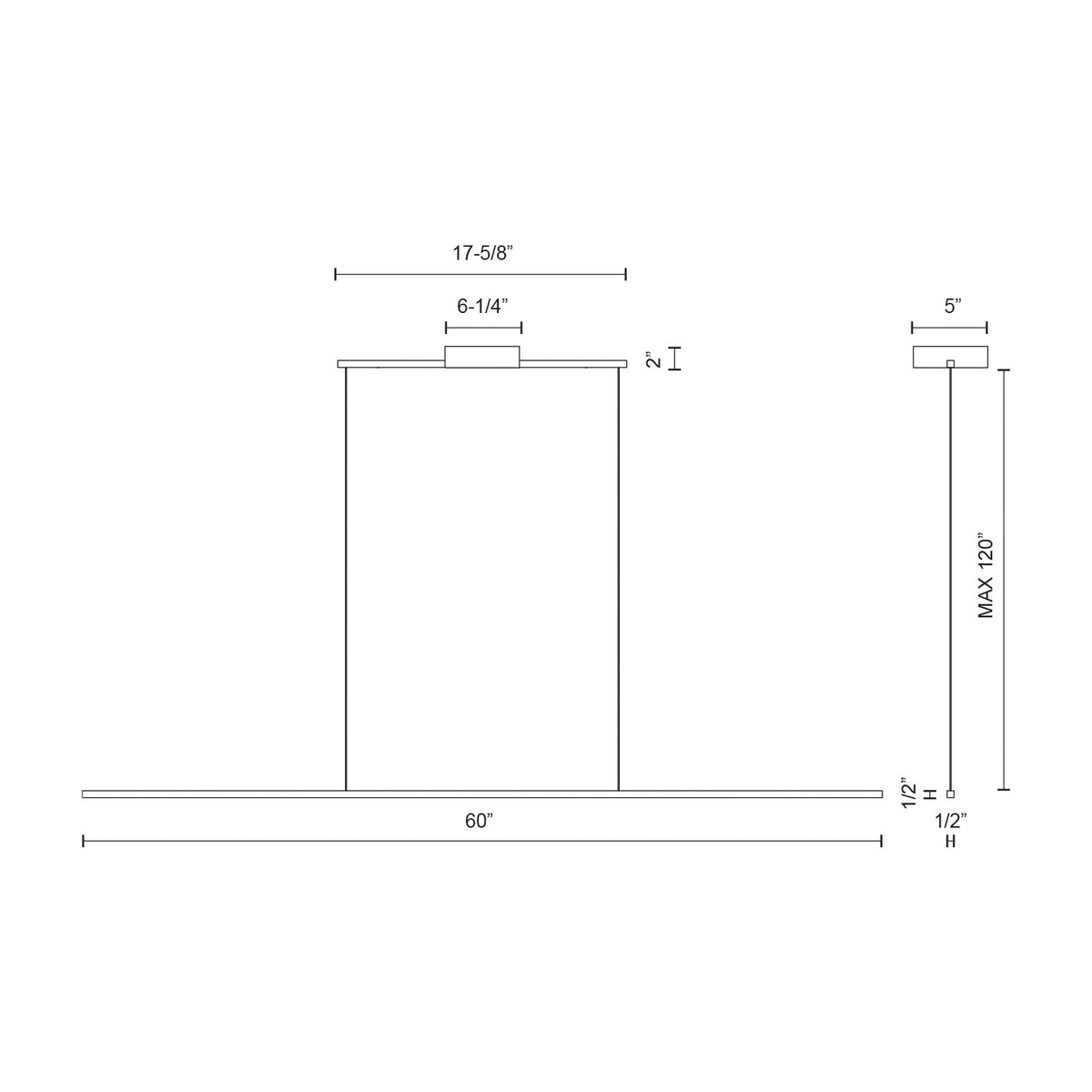 Suspension linéaire Vega Minor Or brossé, 60" – vue 2