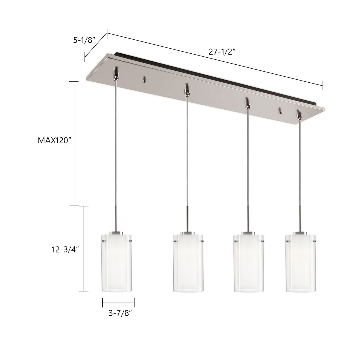Suspension linéaire Verona 12 3/4", 24 1/2" – vue 2