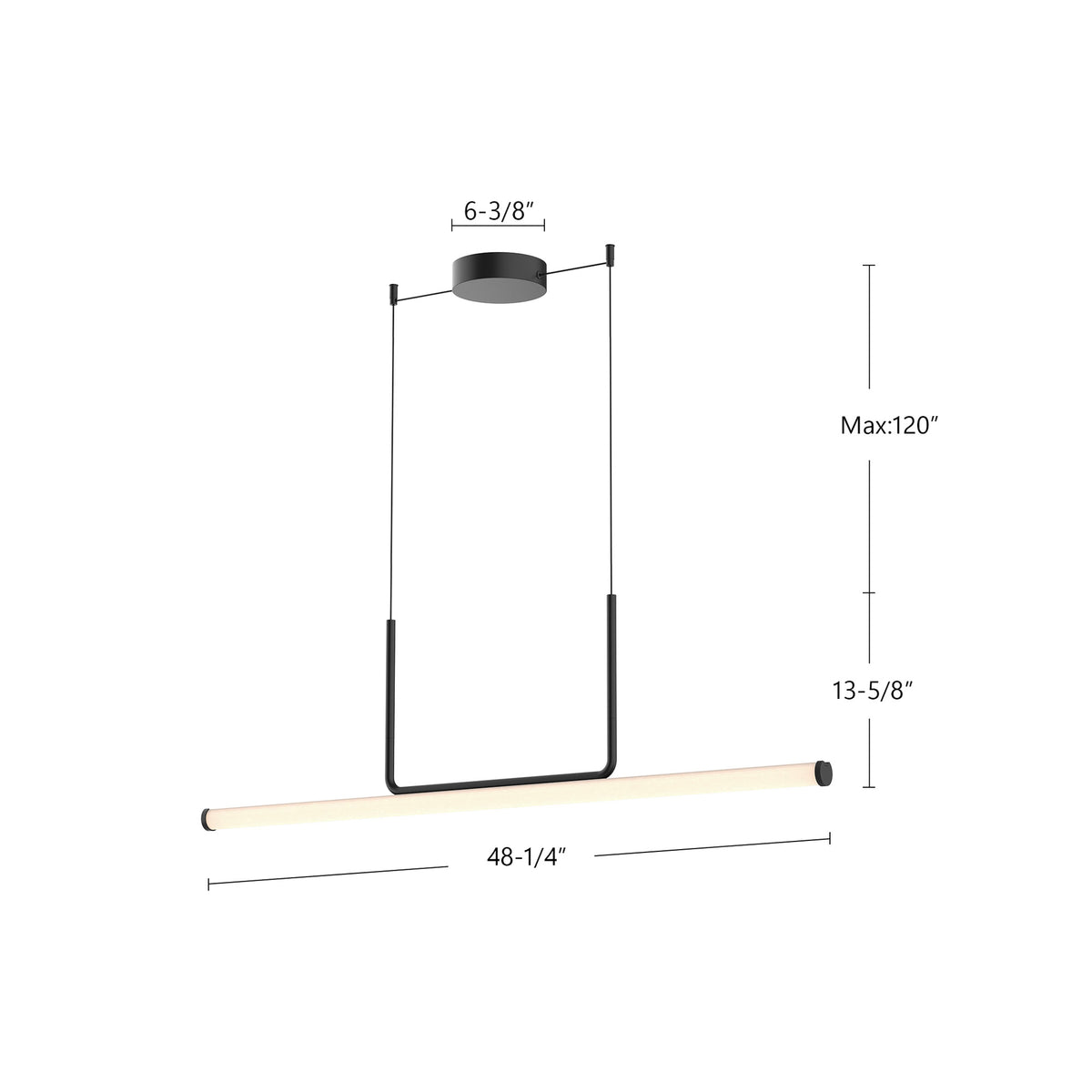 Suspension linéaire Vesper Or brossé, 48 1/4" – vue 4