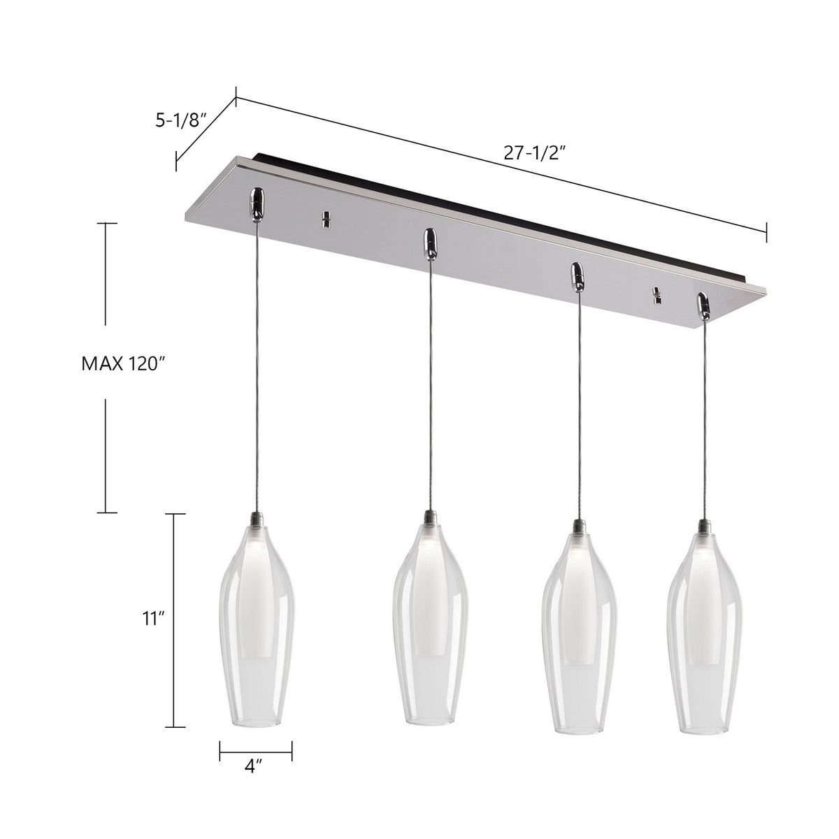 Suspension linéaire Victoria 11", 24 1/2" – vue 2