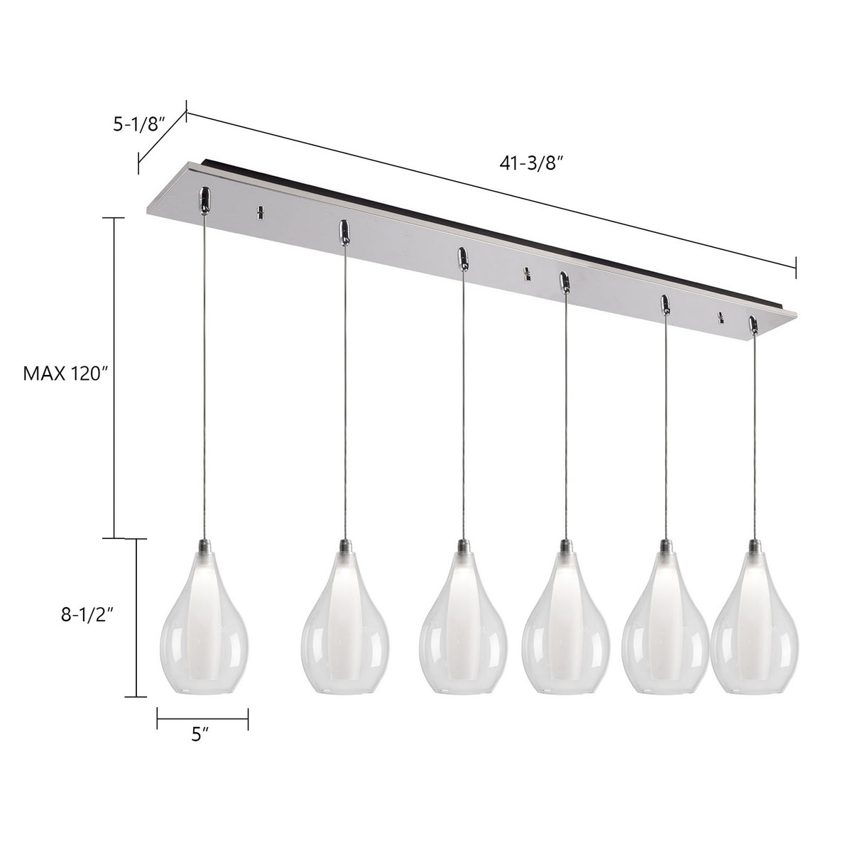 Suspension linéaire Victoria 8 1/2", 41 3/8" – vue 4