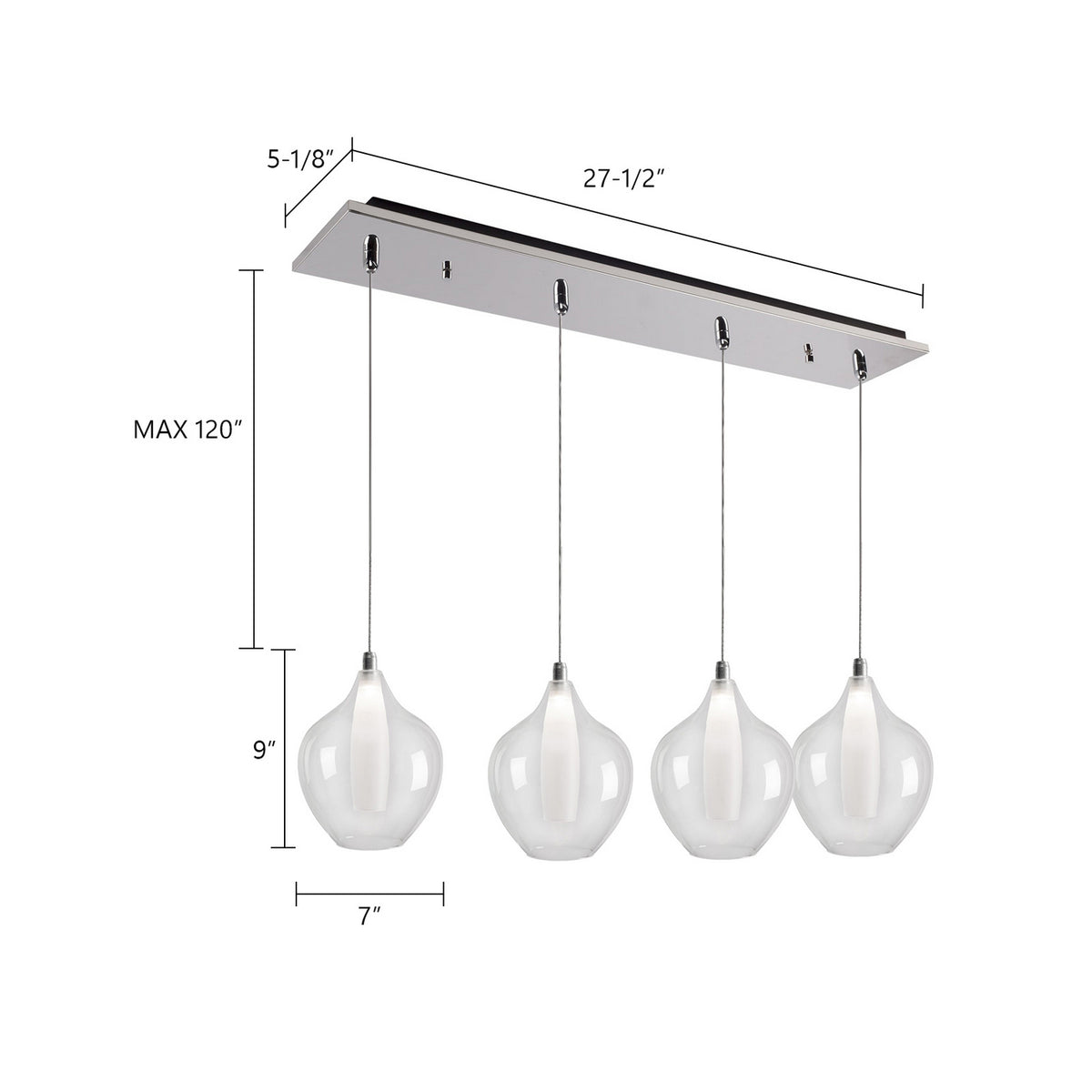 Suspension linéaire Victoria 9", 28 3/4" – vue 2