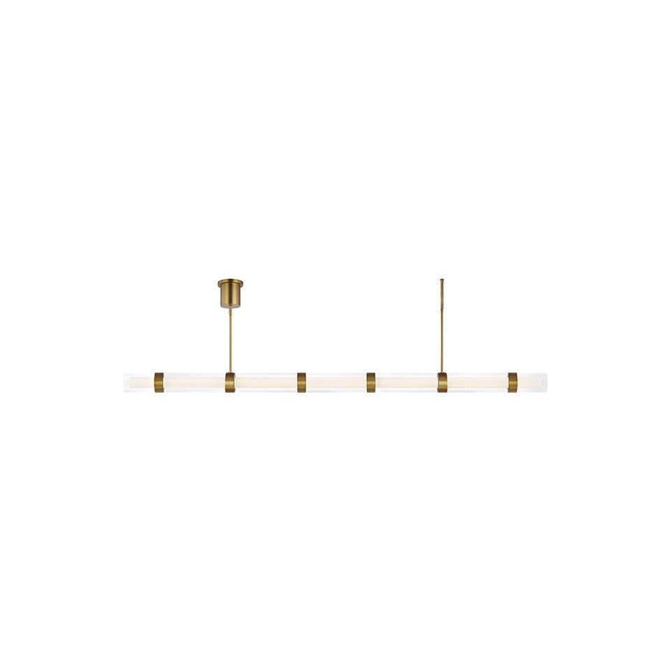 Suspension linéaire Wit - Laiton vieilli 7 vitres by Tech Lighting | Luminaires & cie