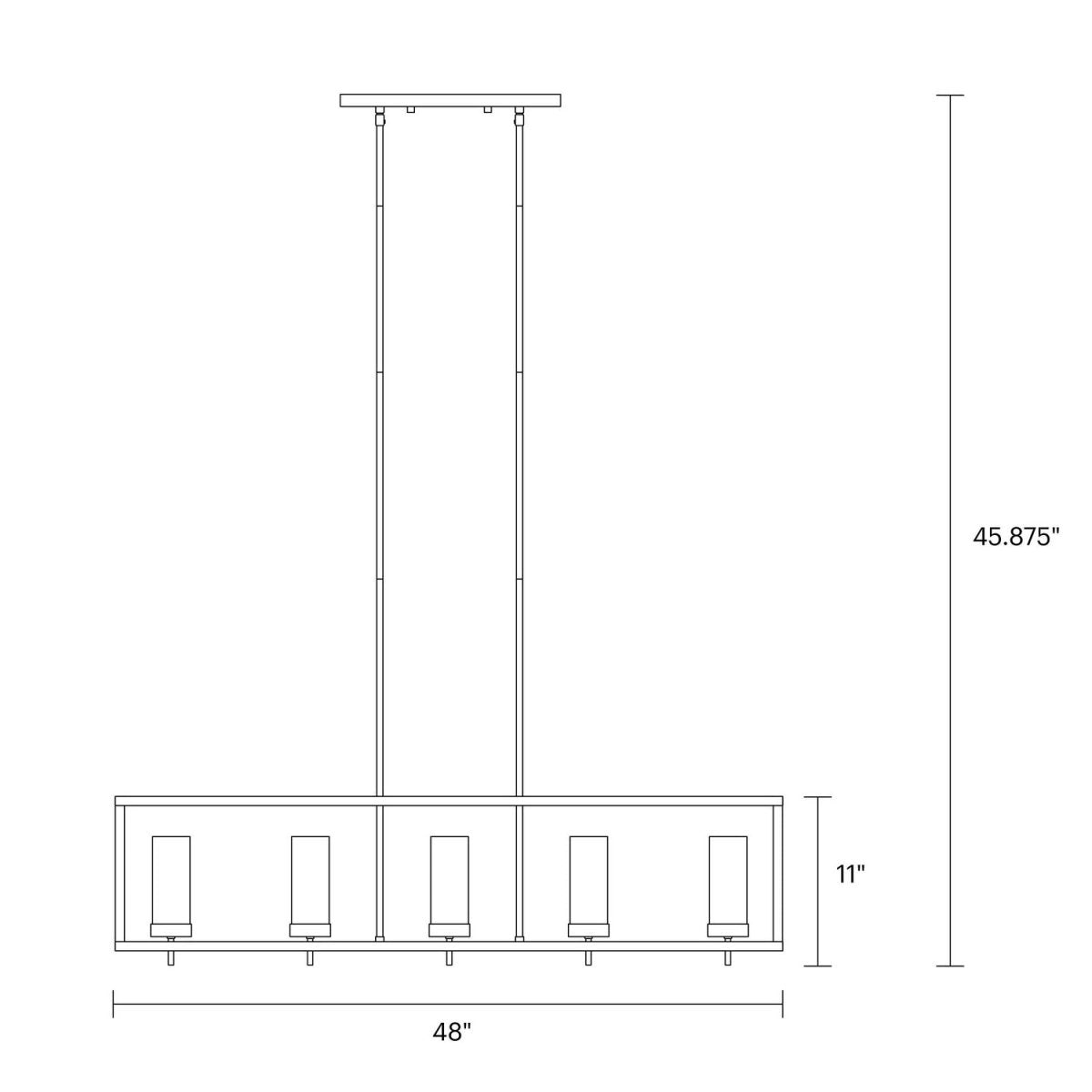 Suspension linéaire Zire - Nickel brossé by Visual Comfort Studio | Luminaires & cie