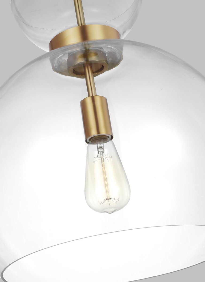 Suspension Londyn - Laiton brûlé avec du verre transparent 16" by Visual Comfort Studio | Luminaires & cie