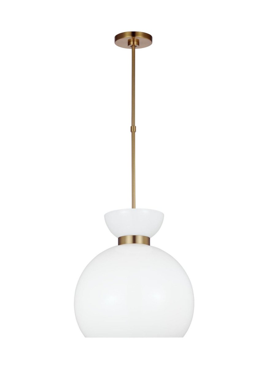 Suspension Londyn - Laiton bruni avec verre opalin blanc by Visual Comfort Studio | Luminaires & cie