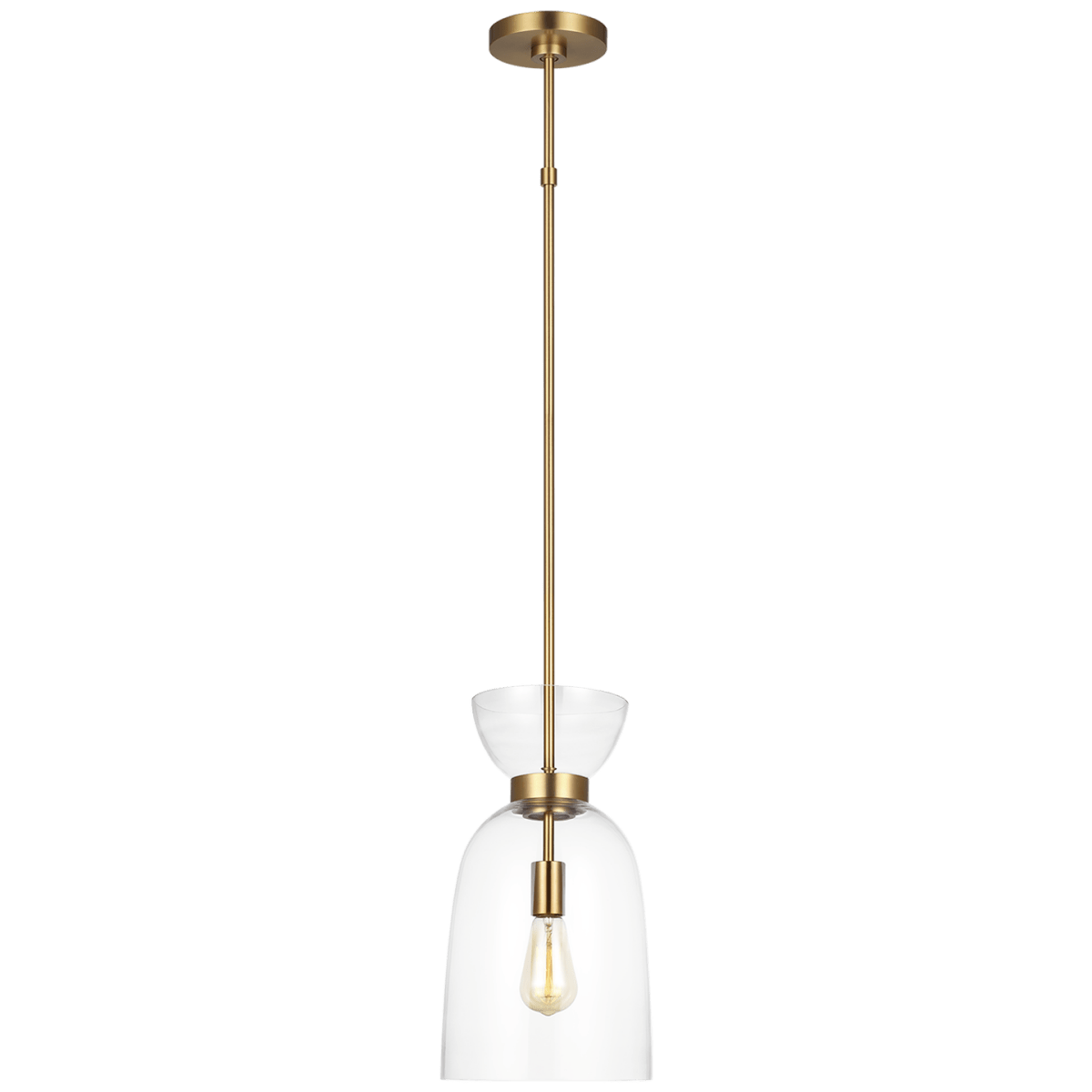 Suspension Londyn - Laiton brûlé avec du verre transparent 9" by Visual Comfort Studio | Luminaires & cie