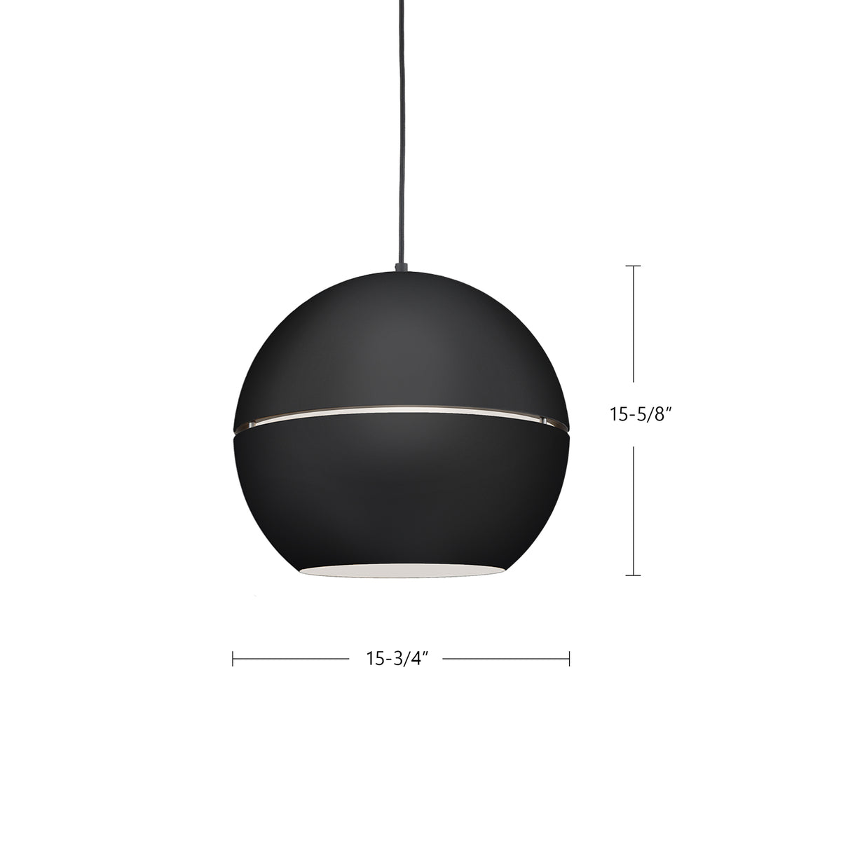 Suspension Lucas Noir, 15 3/4" – vue 4