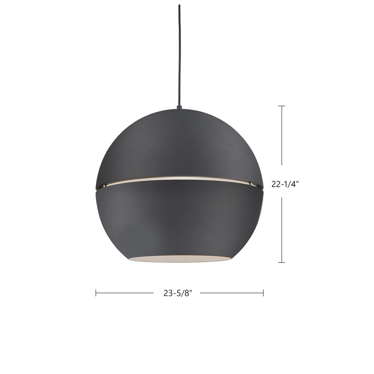 Suspension Lucas Noir, 23 5/8" – vue 2