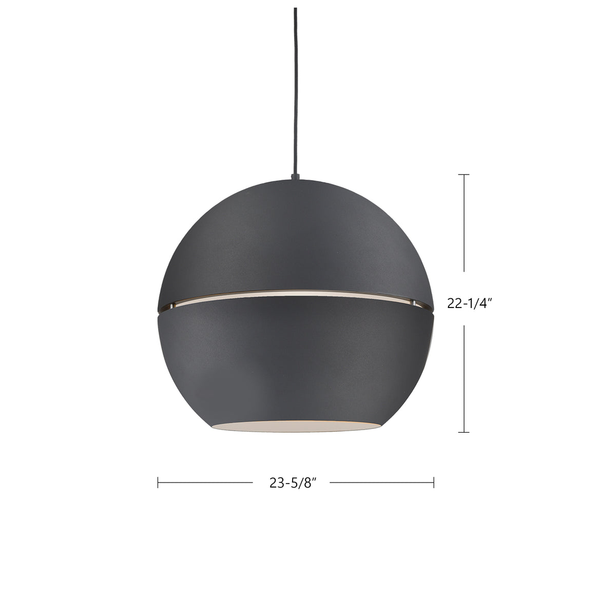Suspension Lucas Noir, 23 5/8" – vue 4
