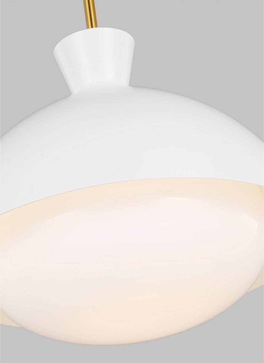 Suspension Lucerne - Matte blanc et laiton brûlé 15 3/8" by Visual Comfort Studio | Luminaires & cie