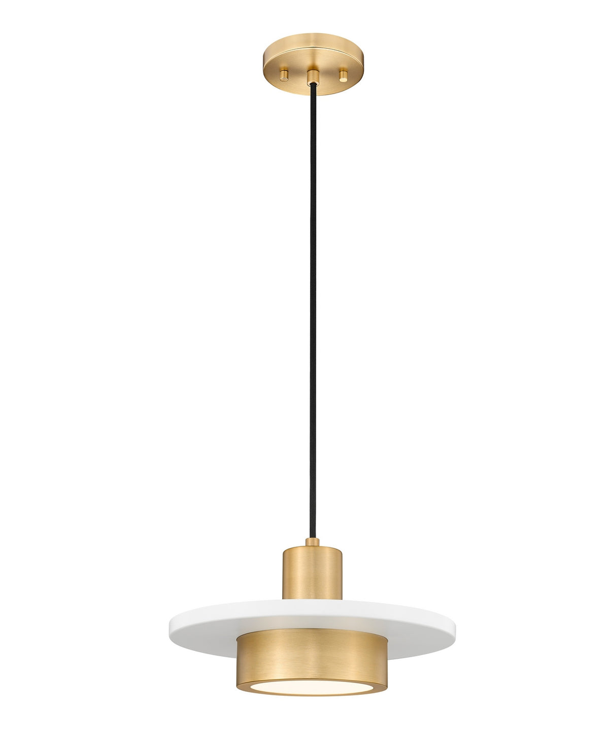 Suspension Ludo Blanc mat + Or moderne, 12" – Z-Lite
