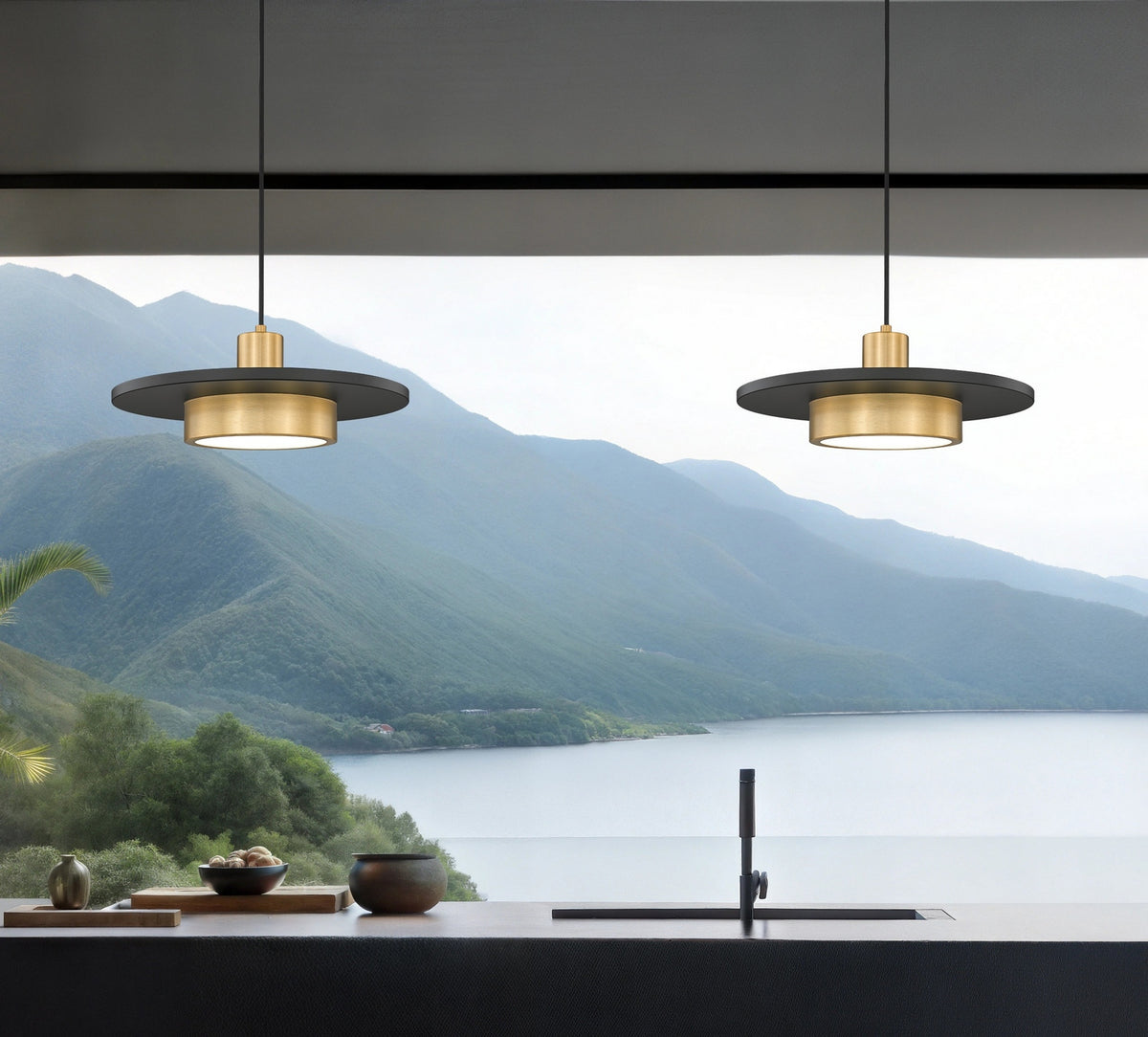 Suspension Ludo Noir mat + Or moderne, 16" – vue 8