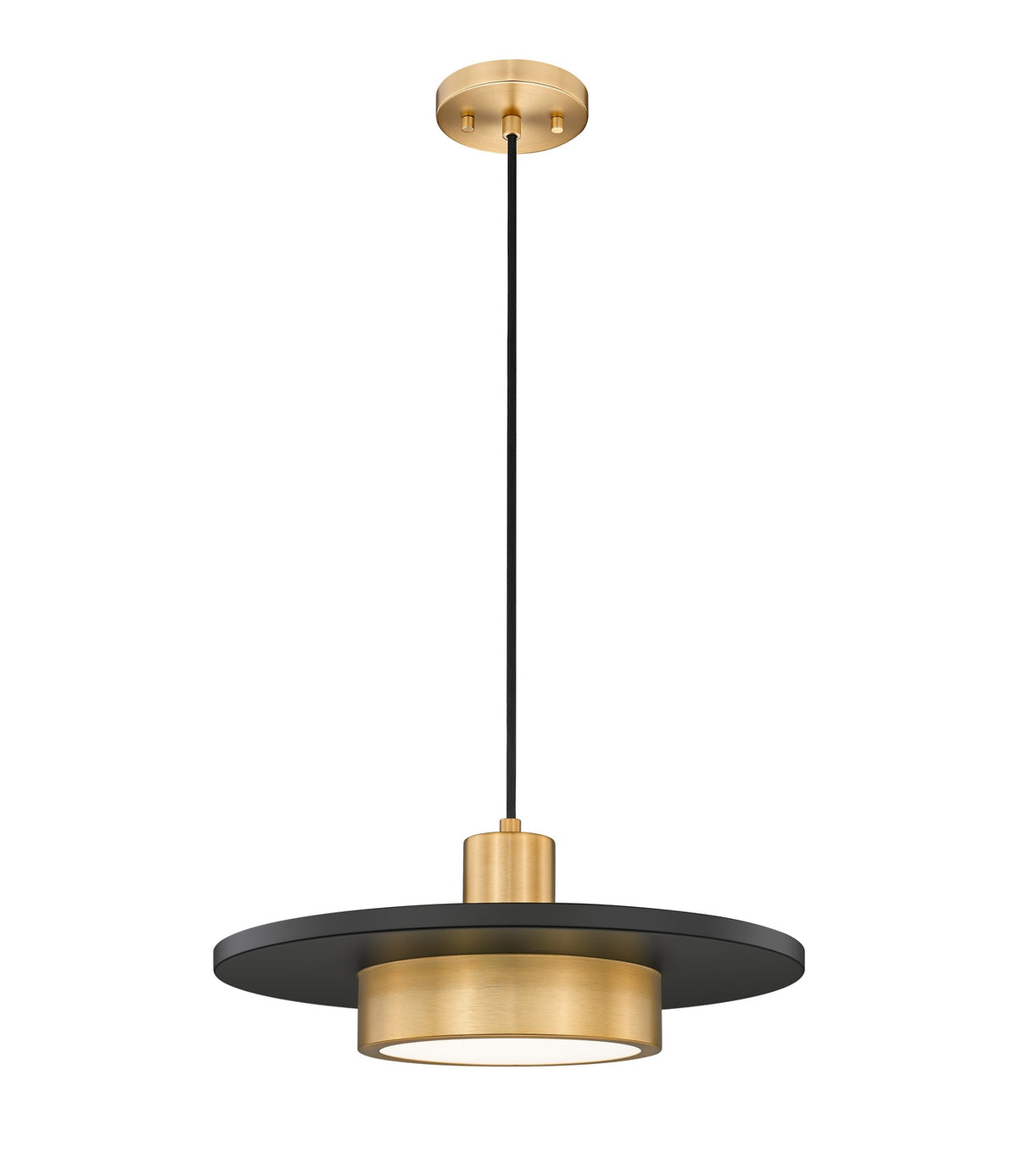 Suspension Ludo Noir mat + Or moderne, 16" – Z-Lite