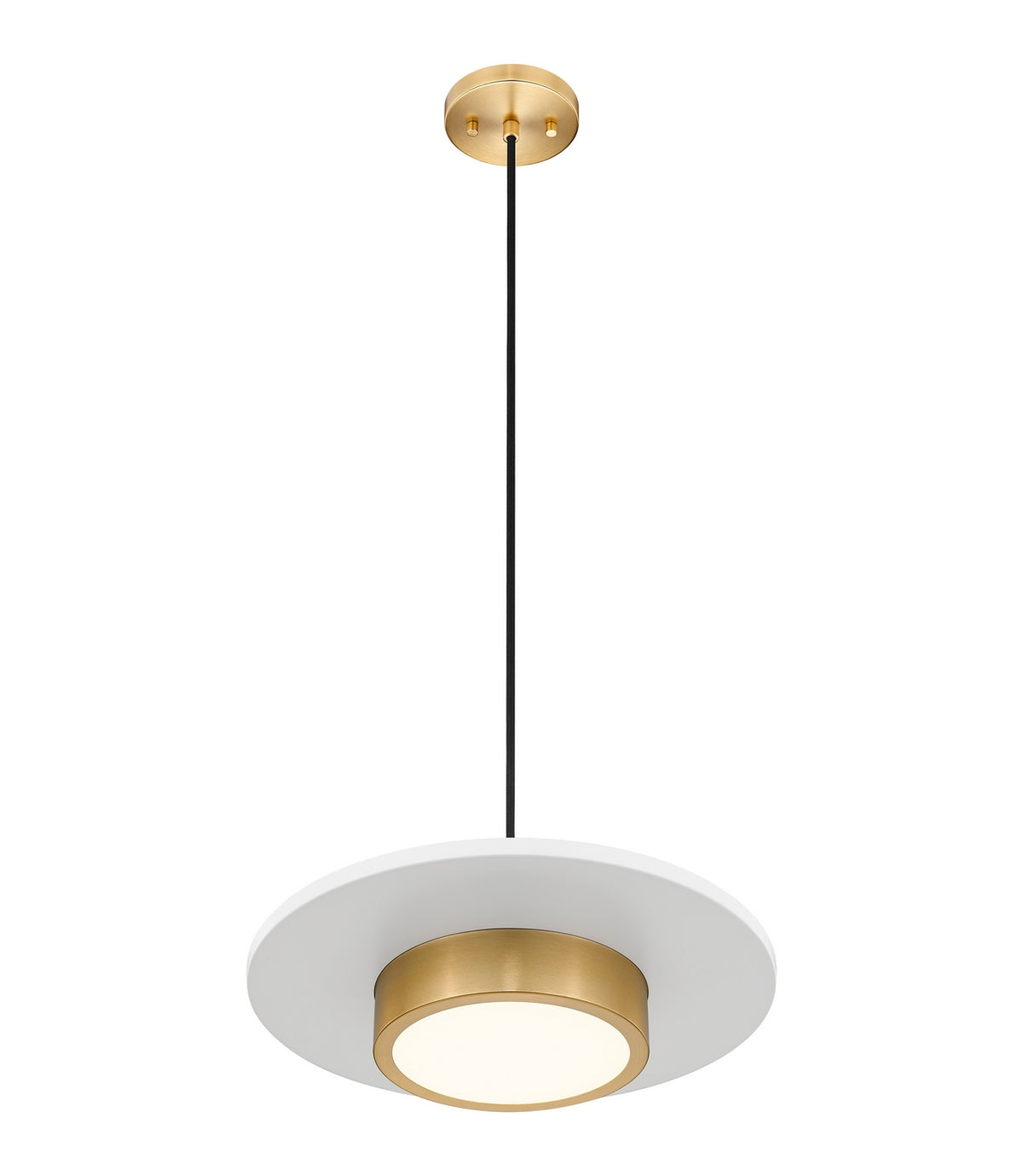 Suspension Ludo Blanc mat + Or moderne, 16" – vue 2