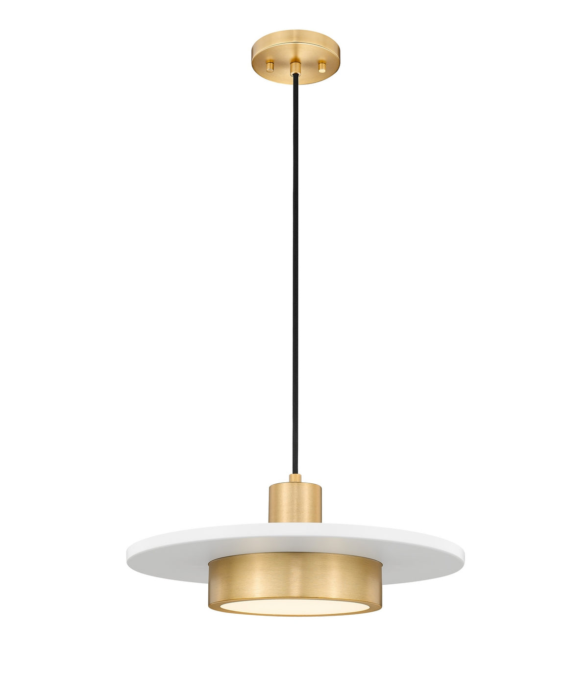 Suspension Ludo Blanc mat + Or moderne, 16" – Z-Lite