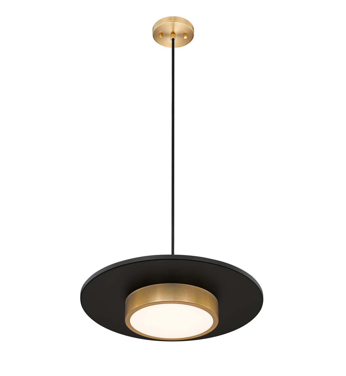 Suspension Ludo Noir mat + Or moderne, 20" – vue 2