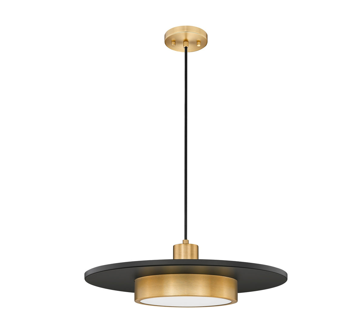 Suspension Ludo Noir mat + Or moderne, 20" – Z-Lite