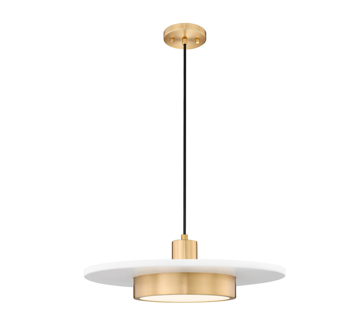 Suspension Ludo Blanc mat + Or moderne, 20" – Z-Lite