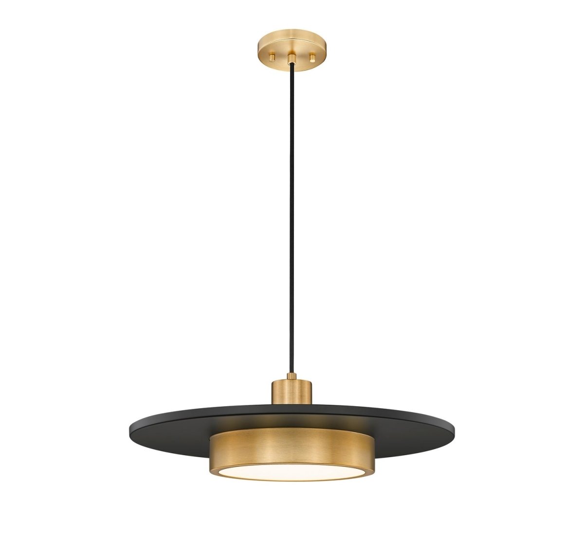 Suspension Ludo - Blanc mat + Or moderne 20" by Z-Lite | Luminaires & cie