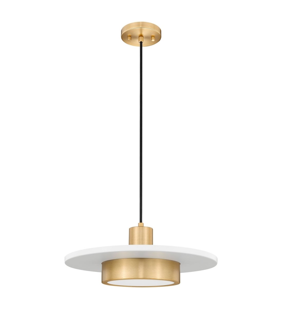 Suspension Ludo - Blanc mat + Or moderne 20" by Z-Lite | Luminaires & cie