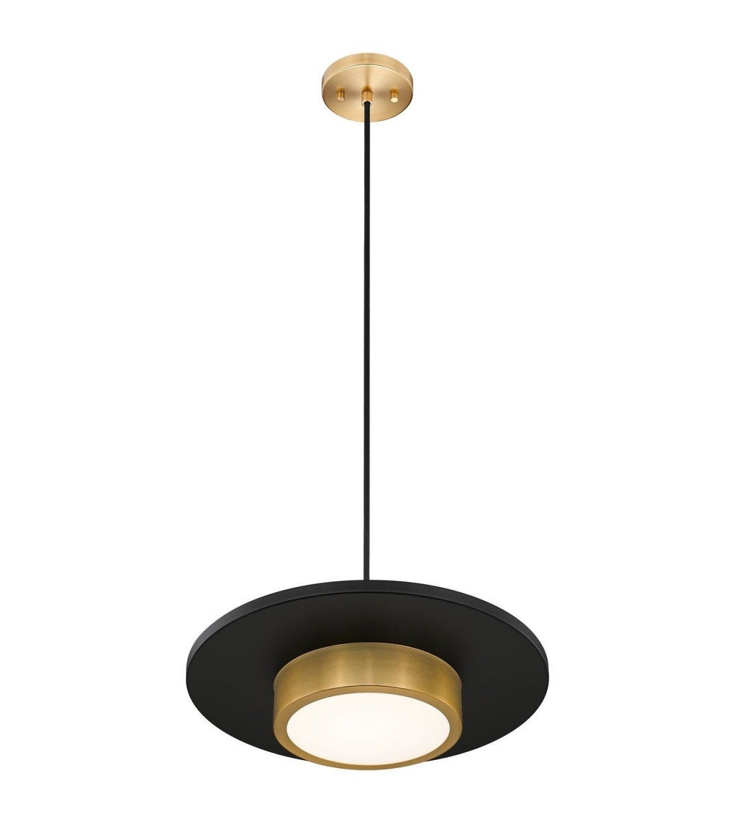 Suspension Ludo - Blanc mat + Or moderne 20" by Z-Lite | Luminaires & cie
