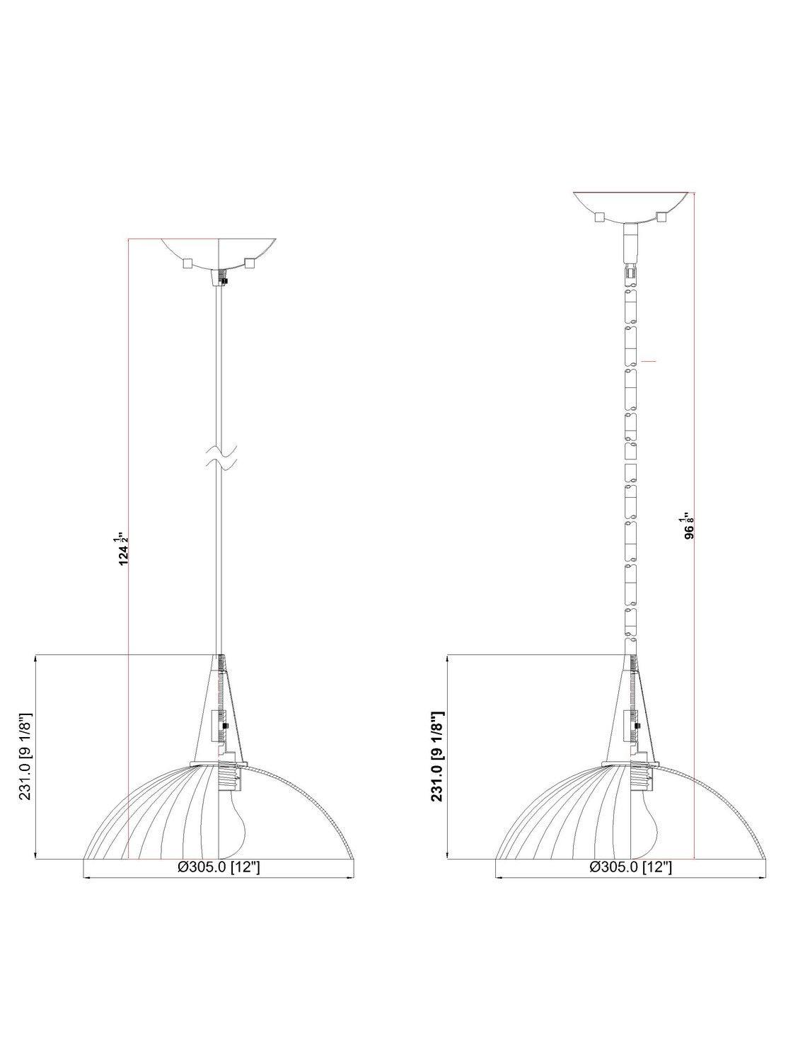 Suspension Lunelle Nickel brossé, 12" – vue 6