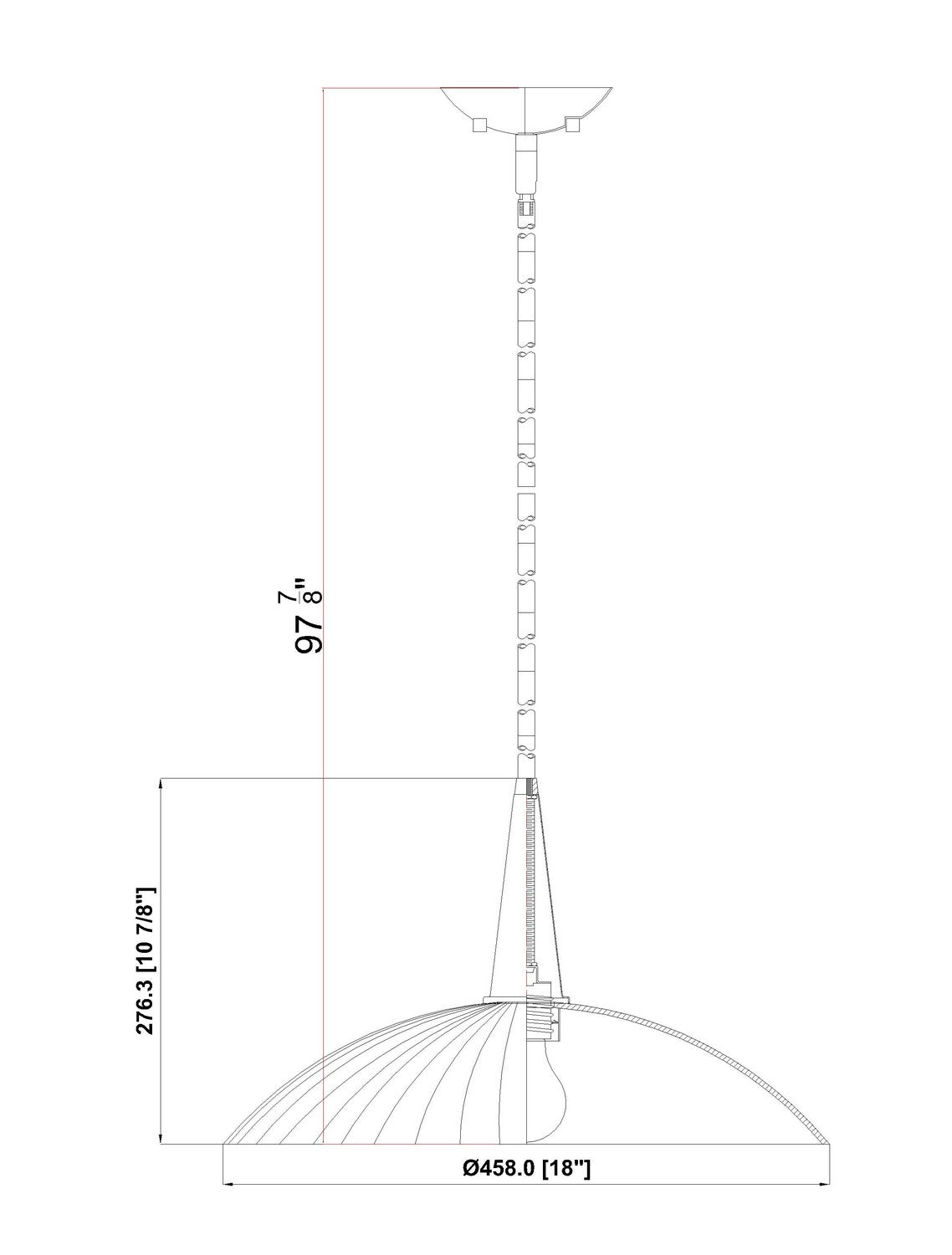 Suspension Lunelle Nickel brossé, 18" – vue 6