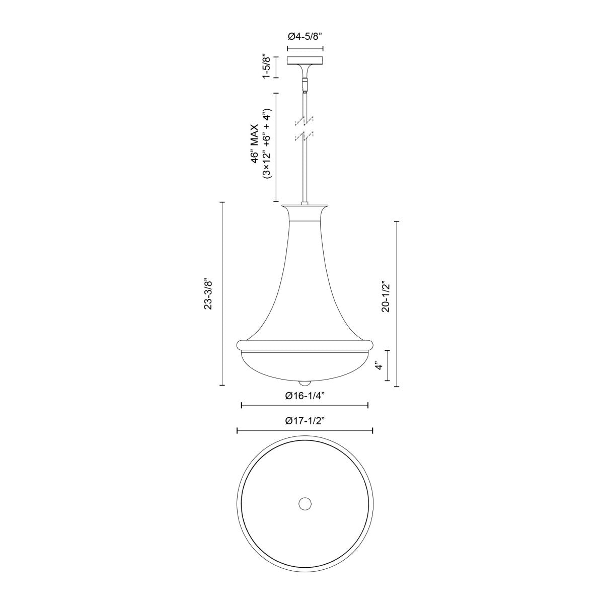 Suspension Marcel - Or vieilli 17 1/2" by Alora Lighting | Luminaires & cie