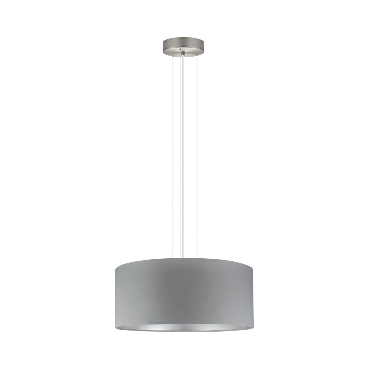 Suspension Maserlo - Gris et argent 3 by Eglo | Luminaires & cie