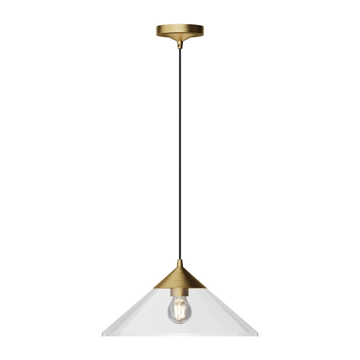 Suspension Mauer - Gold / verre clair brossé by Alora Lighting | Luminaires & cie