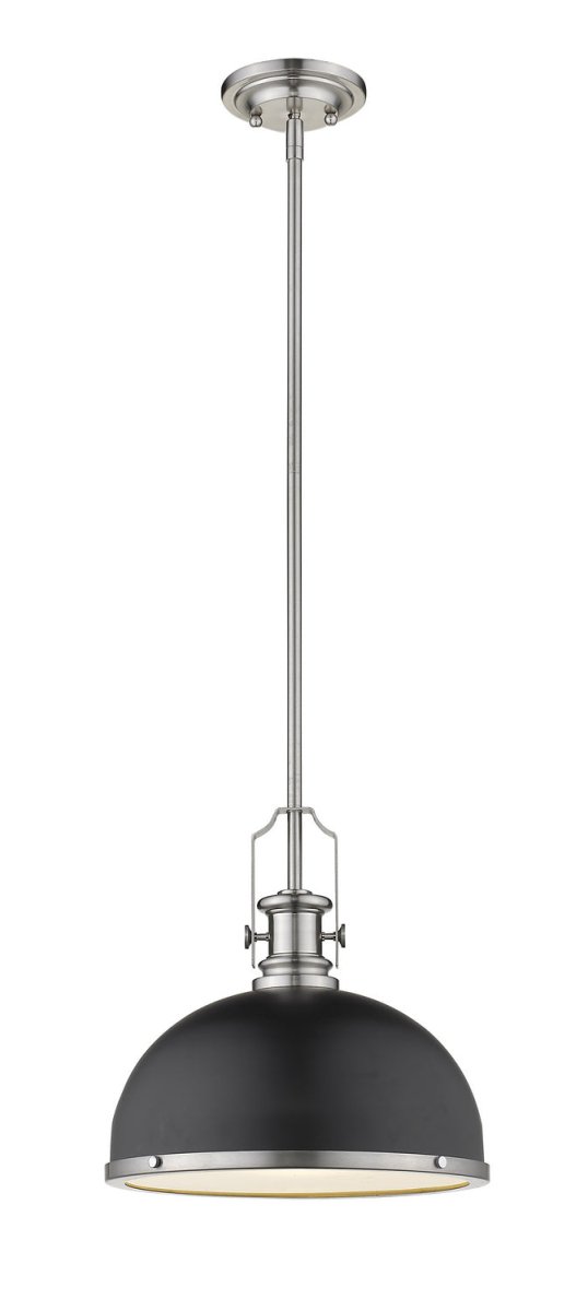 Suspension Melange - Noir mat + Nickel brossé by Z-Lite | Luminaires & cie