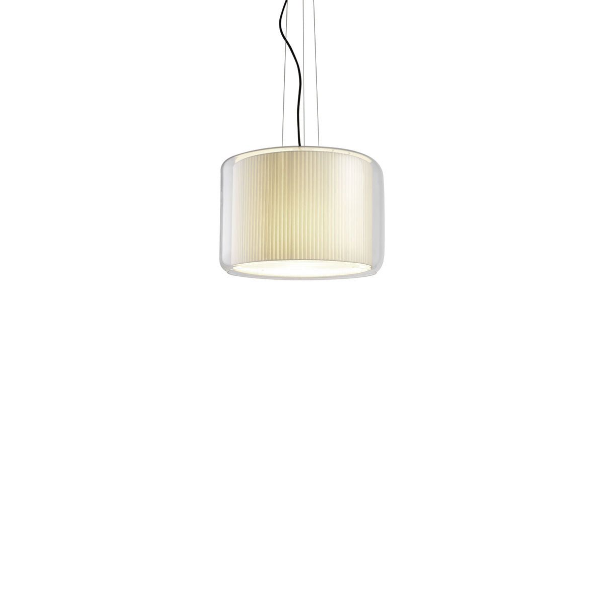 Suspension Mercer - Coton blanc plissé Mercer 30 (11.81") by Marset | Luminaires & cie