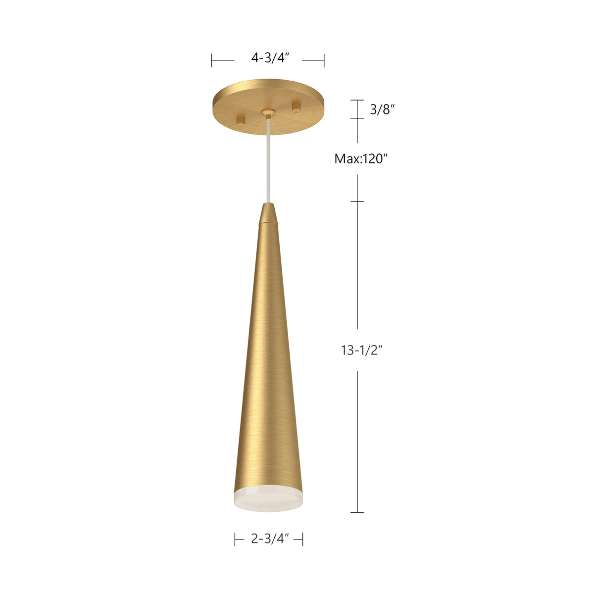 Mini-suspension Mina Or brossé, 13 1/2" – vue 4