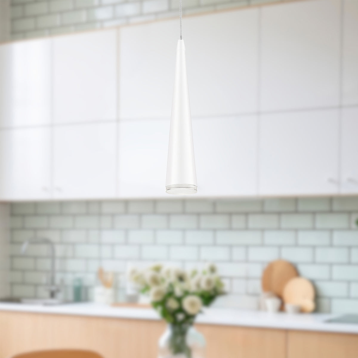 Mini-suspension Mina Blanc, 13 1/2" – vue 3
