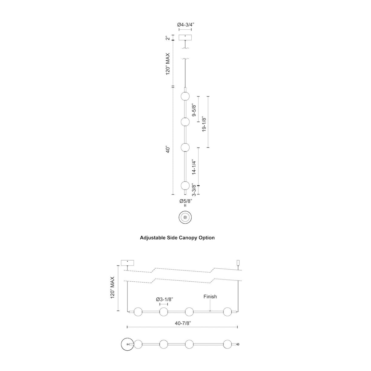 Suspension Misaki 40" – vue 5