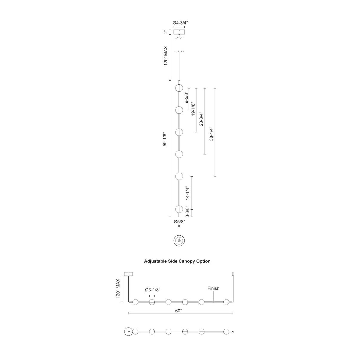 Suspension Misaki 59 1/8" – vue 4