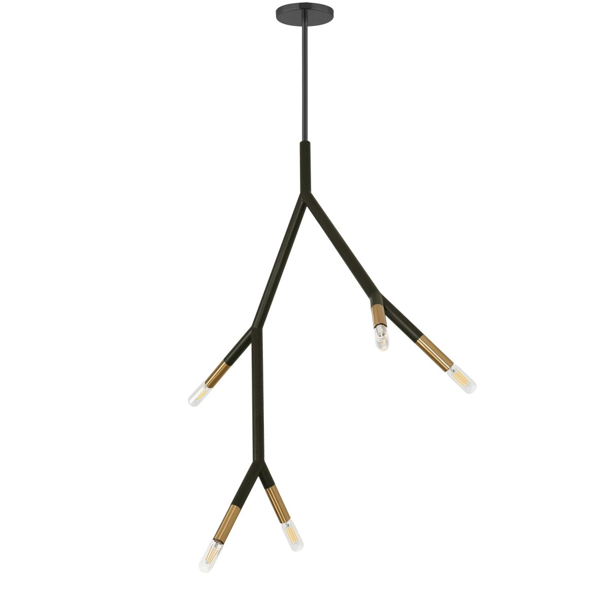 Suspension Morgan - Noir mat et laiton vieilli by Dainolite | Luminaires & cie