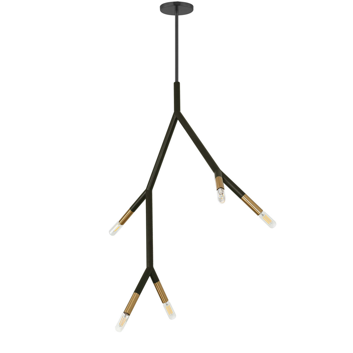 Lustre Morgan Noir mat et Laiton vieilli – Dainolite