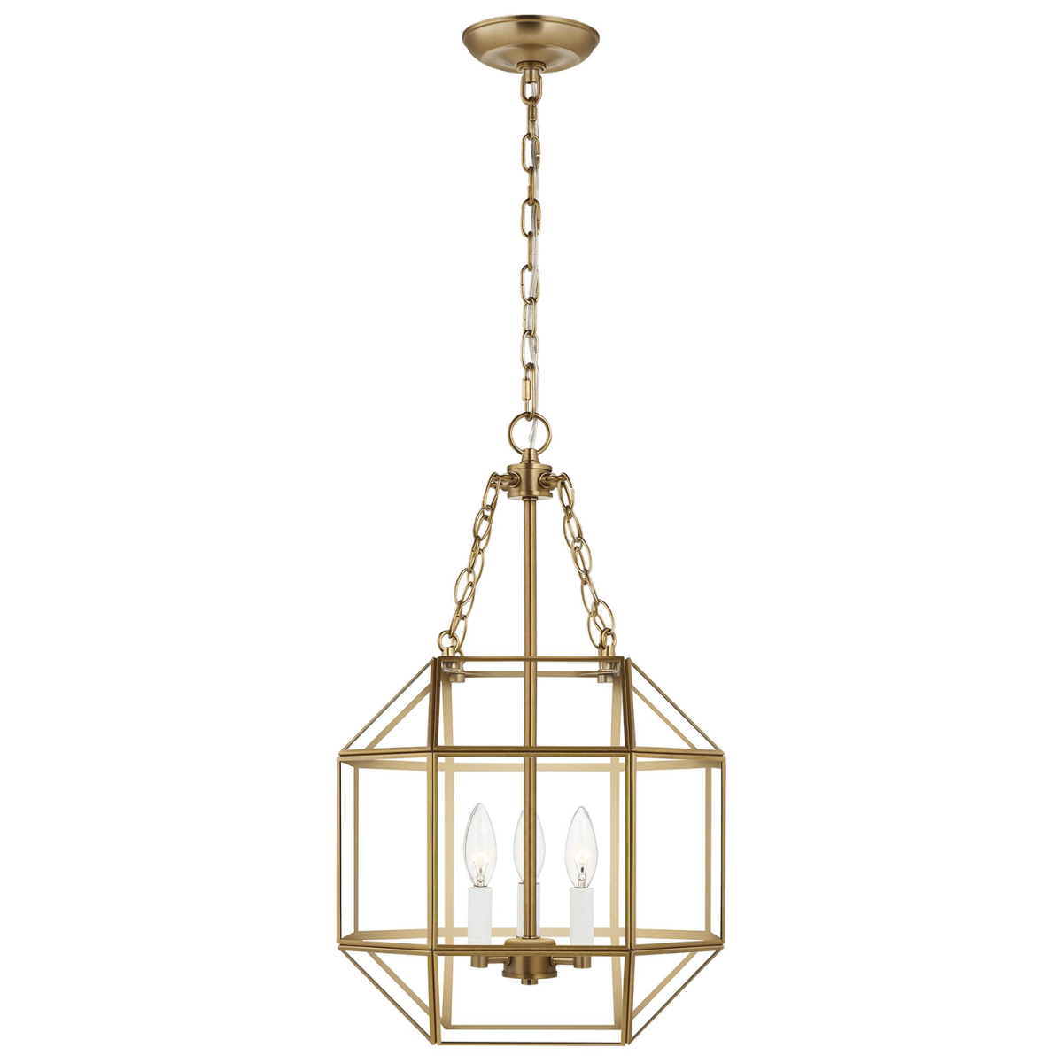 Suspension Morrison S - Laiton satiné Clair Ampoules DEL incluses by Visual Comfort Studio | Luminaires & cie