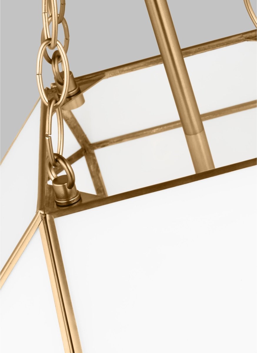 Suspension Morrison S - Laiton satiné Blanc lisse Ampoules non - incluses by Visual Comfort Studio | Luminaires & cie