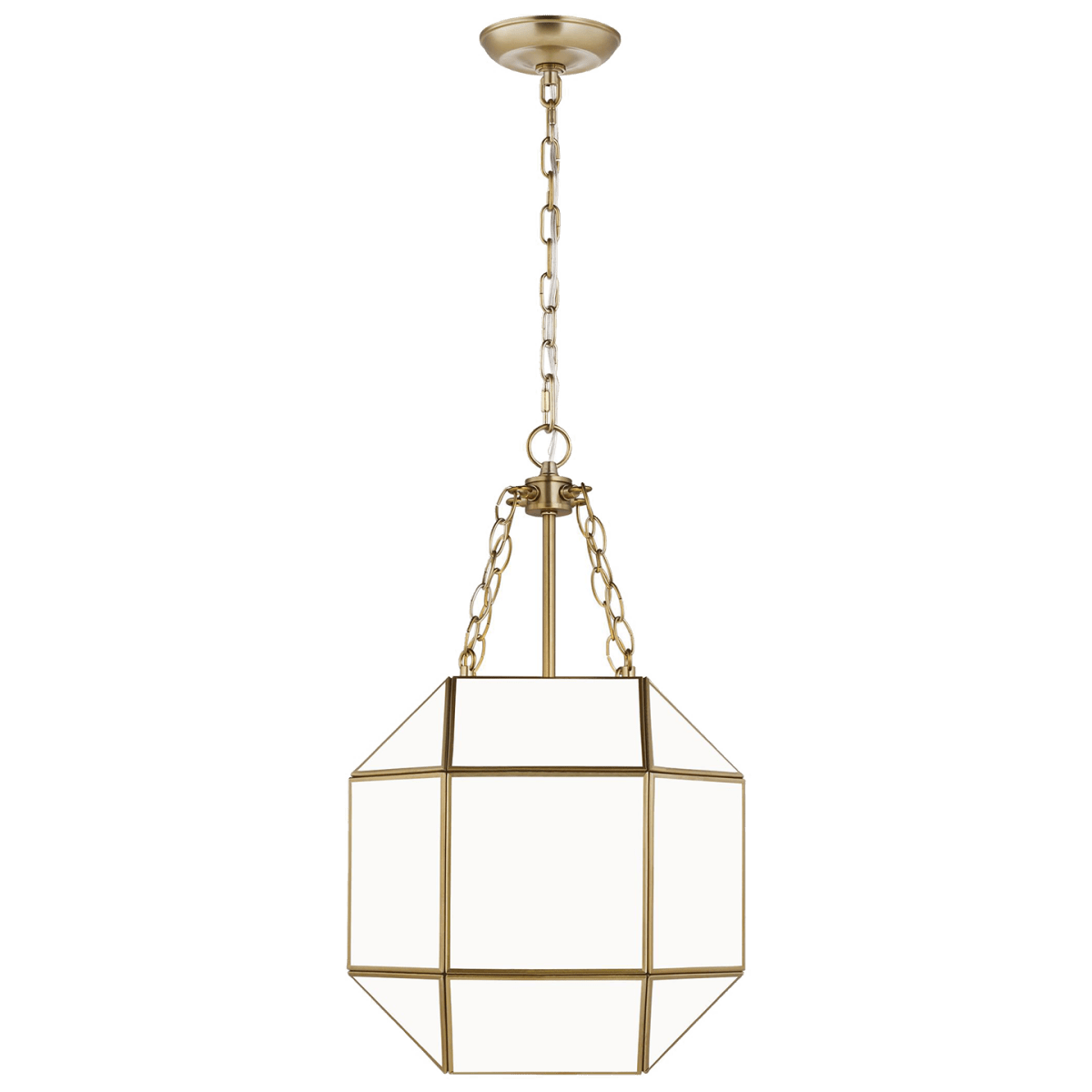 Suspension Morrison S - Laiton satiné Blanc lisse Ampoules DEL incluses by Visual Comfort Studio | Luminaires & cie