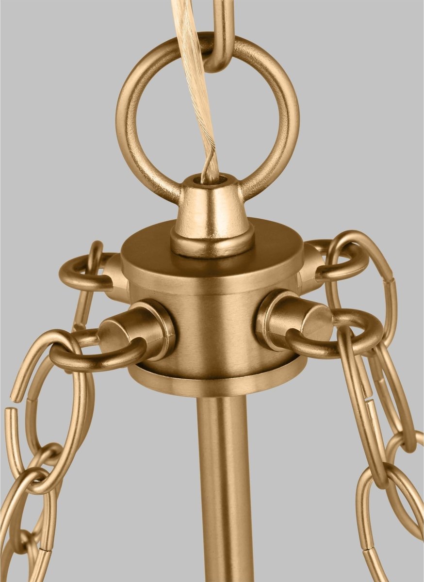 Suspension Morrison S - Laiton satiné Blanc lisse Ampoules DEL incluses by Visual Comfort Studio | Luminaires & cie