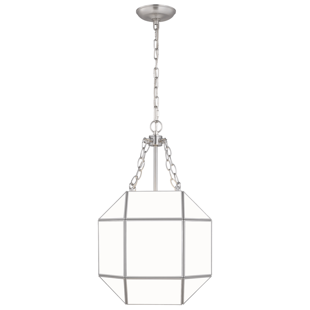 Suspension Morrison S - Nickel brossé Blanc lisse Ampoules DEL incluses by Visual Comfort Studio | Luminaires & cie