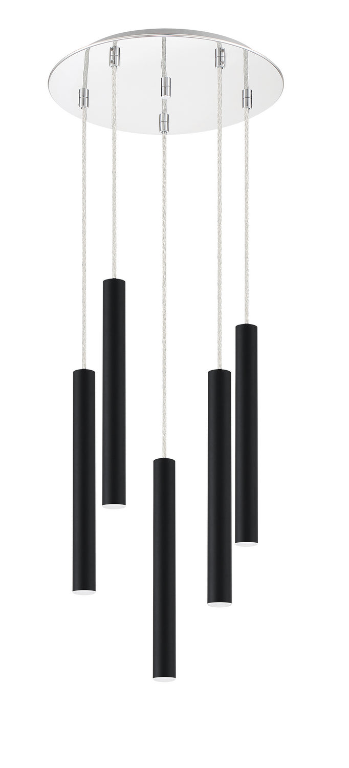 Suspension multiple 12" Forest nombre de suspensions 5, Chrome, Noir mat – vue 3