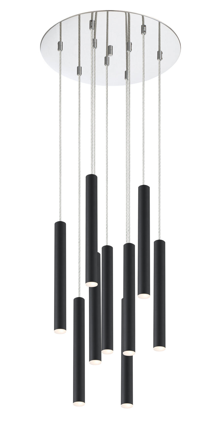 Suspension multiple 12" Forest nombre de suspensions 9, Chrome, Noir mat – Z-Lite