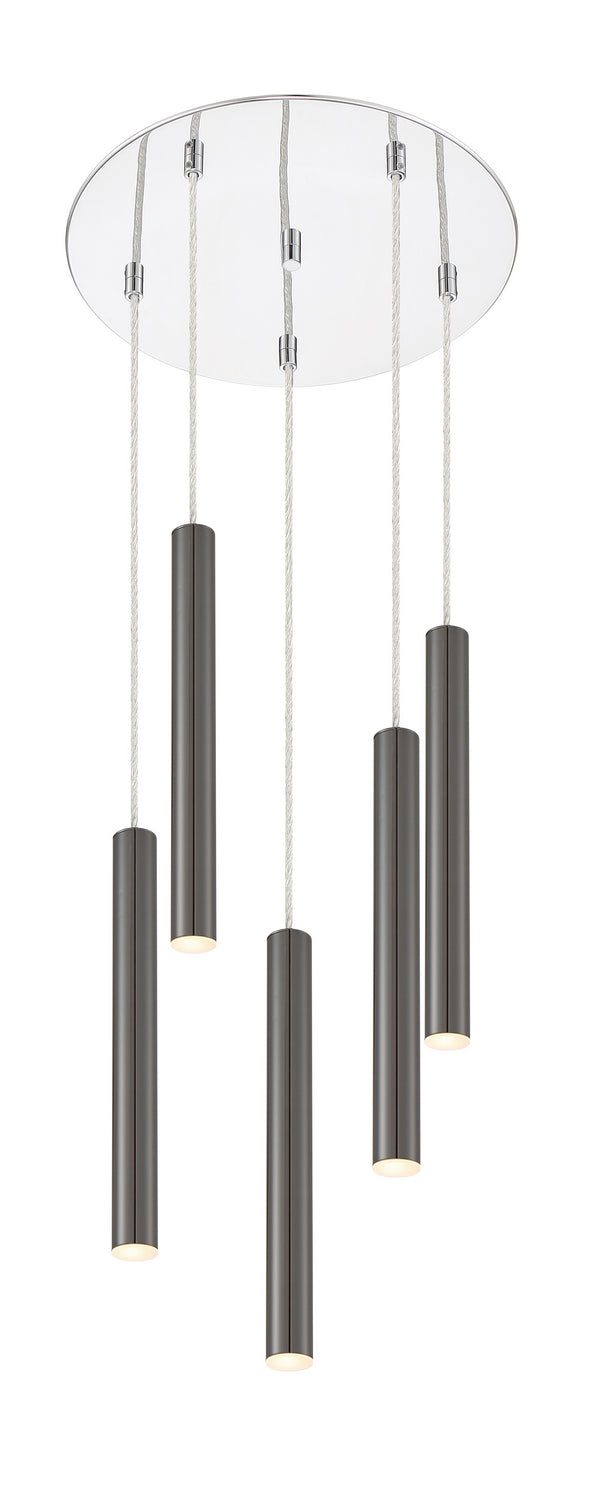 Suspension multiple 12" Forest nombre de suspensions 5, Chrome, Noir perle – Z-Lite