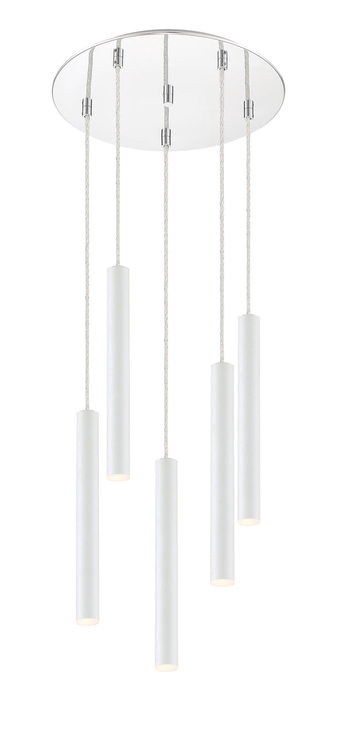 Suspension multiple 12" Forest nombre de suspensions 5, Chrome, Blanc mat – vue 2