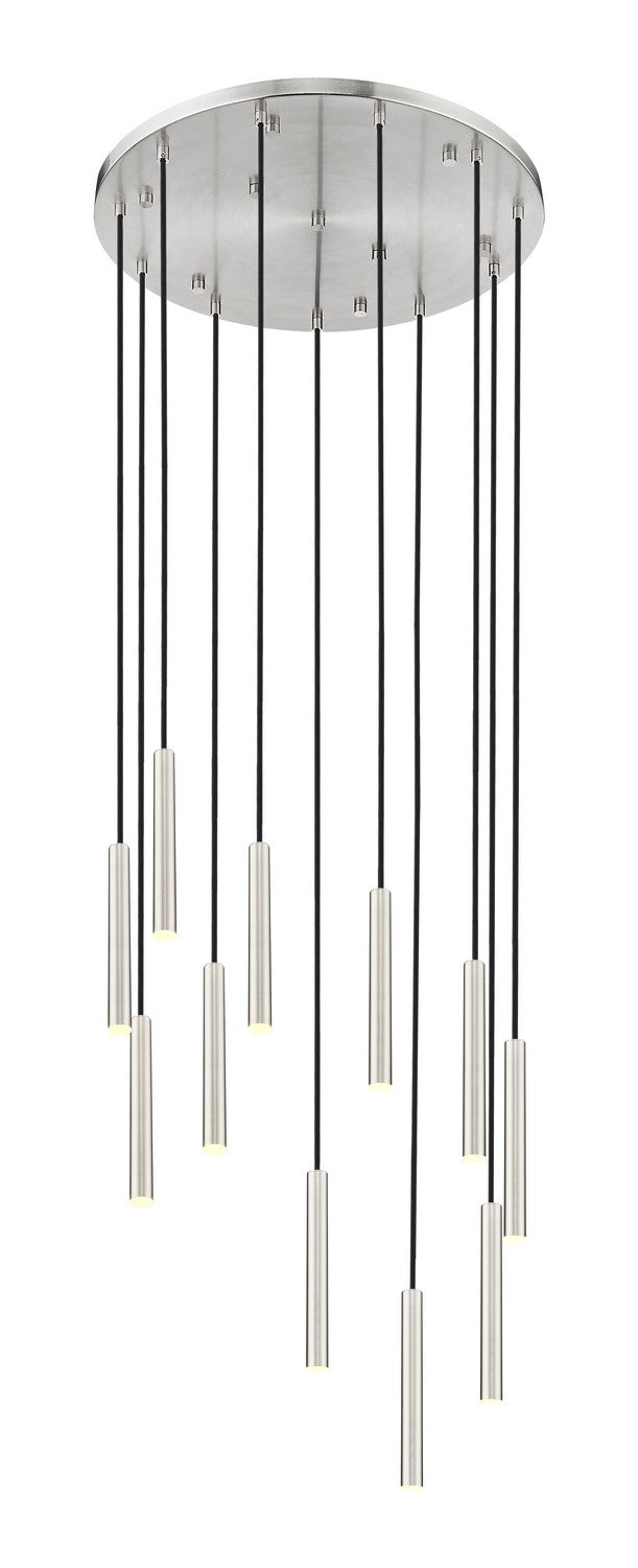Suspension multiple 12" Forest nombre de suspensions 11, Nickel brossé, Nickel brossé – Z-Lite